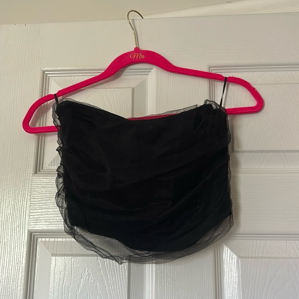 Black sheer Zara strapless bustier